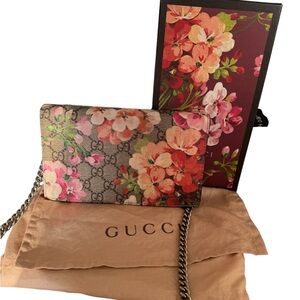Gucci supreme gg bloom wallet on chain original box dust bag authentication